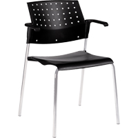 Chaises empilables, Plastique, Hauteur 33", Capacit&eacute; 300 lb, Noir - Offices To Go 6513 BLK CM