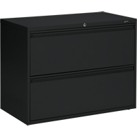 Lateral Cabinet, Steel, 2 Drawers, 36" W x 19-1/4" D x 27-31/100" H, Black - Offices To Go MVL1936P2-BLK