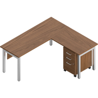 S&eacute;rie de bureaux en L de type ionique, 4 Morceaux, Brun, 29" h x 66" la x 66" p - Offices To Go MLP231 WCR