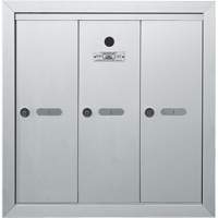 Single Deck Mailboxes, Wall -Mounted, 16" x 5-1/2", 3 Doors, Aluminum - Canadian Mailbox Company NS101-SURFACEMOUNT-3