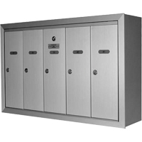 Boîtes aux lettres plateforme unique, Fixation Mural, 16" x 5-1/2", 8 portes, Aluminium - Canadian Mailbox Company NS101-SURFACEMOUNT-8