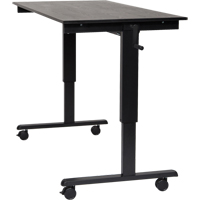 Bureau ajustable pour travail assis et debout, , 48-1/2" h x 59" la x 29-1/2" p, Noir - Luxor H. Wilson STANDCF60-BK/BO