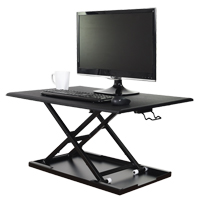 Bureau ajustable pour travail assis et debout, Mod&egrave;le de bureau, 15-3/4" h x 31-1/2" la x 22-1/2" p, Noir - Luxor H. Wilson CVTR32-BK