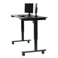Adjustable Stand-Up Desk, Stand-Alone Desk, 45-1/4" H x 29-1/2" D, Black - Luxor H. Wilson STANDE-60-BK/BO