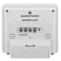 Desktop Clock, Digital, Battery Operated, 3.6" W x 1.5" D x 3.6" H, Blue - Marathon CL030050BL