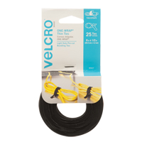 One-Wrap&reg; Thin Ties, Hook & Loop, 8" x 1/2", Self-Grip, Black - Velcro Companies 90927C