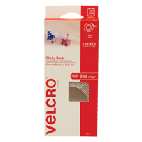 Fastener, Hook & Loop, 5' x 3/4", Adhesive, White - Velcro Companies 90678C