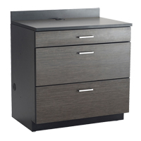 Armoire modulaire de base, 3 tiroirs, 36" la x 25" p x 39" h, Nuit d'Asie/noir - Safco 1703AN
