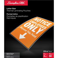 Pochettes lamin&eacute;es pour lettres Swingline UltraClear - Swingline GBC 3381604131