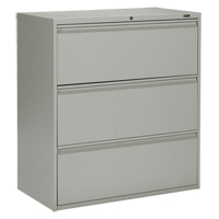 Classeur lat&eacute;ral, Acier, 3 tiroirs, 36" la x 19-1/4" p x 39-3/50" h, Gris - Offices To Go MVL1936P3 GRY
