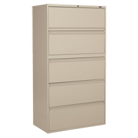 Classeur lat&eacute;ral, Acier, 5 tiroirs, 36" la x 19-1/4" p x 66-5/9" h, Beige - Offices To Go MVL1936P5 NEV