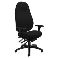 Chaise confortable &agrave; dos &eacute;lev&eacute;, Polyester, Noir, Capacit&eacute; 300 lb - Offices To Go 1240-3-TC74