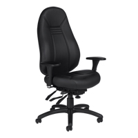 Chaise confortable &agrave; dos &eacute;lev&eacute;, Cuir, Noir, Capacit&eacute; 300 lb - Offices To Go 1240-3-L01P