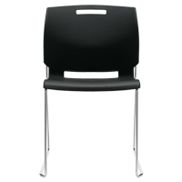 Chaise, Plastique, Hauteur 32-1/2", Capacit&eacute; 300 lb, Noir - Offices To Go 6711 BLK CM