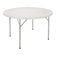 Table pliante, Ronde, 48" l x 48" la, Poly&eacute;thyl&egrave;ne, Blanc - KLETON 