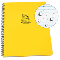 Side-Spiral Notebook, Soft Cover, Yellow, 84 Pages, 8-1/2" W x 11" L - Rite In The Rain 373-MX