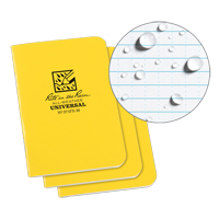 Petit carnet de notes, Couverture souple, Jaune, 24 Pages, 3-1/4" , 4-5/8" - Rite In The Rain 371FX-M
