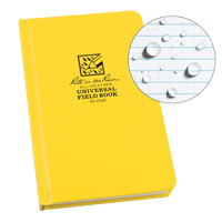 Livre reli&eacute;, Couverture rigide, Jaune, 160 Pages, 4-5/8" , 7-1/4" - Rite In The Rain 370F