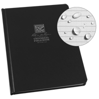Grand livre reli&eacute;, Couverture rigide, Noir, 160 Pages, 6-3/4" , 8-3/4" - Rite In The Rain 770F-LG