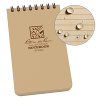 Carnet de notes de poche &agrave; spirale, Couverture souple, Havane, 100 Pages, 3" , 5" - Rite In The Rain 935T