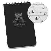 Pocket Top-Spiral Notebook, Soft Cover, Black, 100 Pages, 3" W x 5" L - Rite In The Rain 735