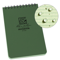 Carnet de notes de poche &agrave; spirale, Couverture souple, Vert, 100 Pages, 4" , 6" - Rite In The Rain 946