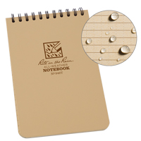 Carnet de notes de poche &agrave; spirale, Couverture souple, Havane, 100 Pages, 4" , 6" - Rite In The Rain 946T