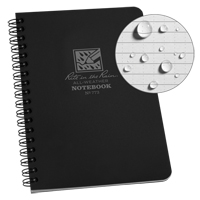 Side-Spiral Notebook, Soft Cover, Black, 64 Pages, 4-5/8" W x 7" L - Rite In The Rain 773