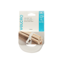 Ruban d'attaches One-Wrap, Boucle et crochet, 12' x 3/4", Auto-aggripant, Blanc - Velcro Companies 91808C