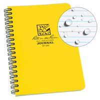 Carnet de notes de poche &agrave; spirale lat&eacute;rale, Couverture souple, Jaune, 64 Pages, 4-5/8" , 7"  - Rite In The Rain 393