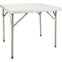 Table pliante, Carr&eacute;e, 34" l x 34" la, Poly&eacute;thyl&egrave;ne, Blanc - KLETON 