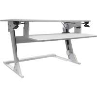 Poste de travail assis-debout Goya, Mod&egrave;le de bureau, 21" h x 35-2/5" la x 24" p, Blanc - Horizon Seating SSW02-W