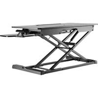 Poste de travail assis-debout Goya, Mod&egrave;le de bureau, 22" h x 31-1/2" la x 24" p, Noir - Horizon Seating SSW06