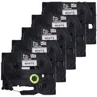 Laminated Tape, 9 mm x 8 m, Black on White - Brother HGE2215PK