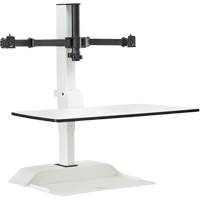 Soar Sit/Stand Electric Desk with Dual Monitor Arm, Desktop Unit, 37-1/4" H x 27-3/4" W x 22" D, White - Safco 2193WH