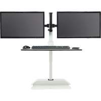 Soar Sit/Stand Electric Desk with Dual Monitor Arm, Desktop Unit, 37-1/4" H x 27-3/4" W x 22" D, White - Safco 2193WH