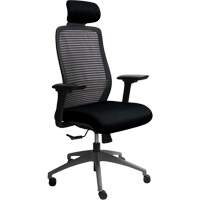 Era Series Adjustable Office Chair with Headrest, Fabric/Mesh, Black, 275 lbs. Capacity - Horizon Seating A-58-BLK