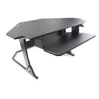 Poste de travail assise/debout pour bureau de coin Goya, Mod&egrave;le de bureau, 20" h x 42" la x 37-4/5" p, Noir - Horizon Seating SSW42C