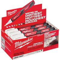 Inkzall Paint Markers, Liquid, White - Milwaukee 48-22-3711