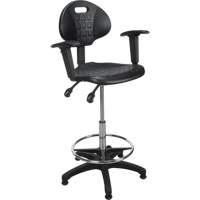 Tabouret ergonomique robuste avec accoudoirs r&eacute;glables, Stationnaire, Ajustable Hauteur, Capacit&eacute; 250 lb - KLETON 