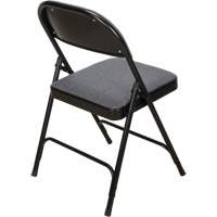 Deluxe Fabric Padded Folding Chair, Steel, Grey, 300 lbs. Weight Capacity - KLETON 