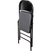 Deluxe Fabric Padded Folding Chair, Steel, Grey, 300 lbs. Weight Capacity - KLETON 