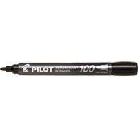 Marqueur permanent Pilot 100, Noir, Pointe Ronde - Pilot SCA-100-BK