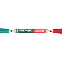 Markal&reg; Dura-Ink&reg; Dual Colour Permanent Ink Marker, Green/Red, Bullet Tip - Markal 096331
