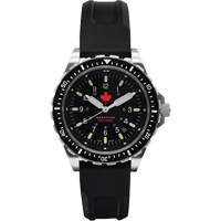 Tr&egrave;s grande montre &agrave; quartz pour plongeur avec feuille d'&eacute;rable rouge, Num&eacute;rique, &agrave; piles, 46 mm, Noir - Marathon WW194018SS-0430