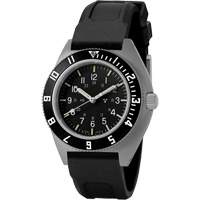 Montre Steel Navigator sur ensemble bracelet en caoutchouc noir de trois morceaux, Num&eacute;rique, &agrave; piles, 41 mm, Noir - Marathon WW194001SS-0830