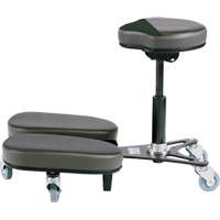 Chaise &agrave; genoux r&eacute;glable, Vinyle, Noir/gris - Synetik 508-00017