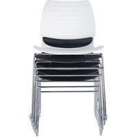 Stacking Chairs, Polypropylene, 32" High, 250 lbs. Capacity, Black - KLETON 