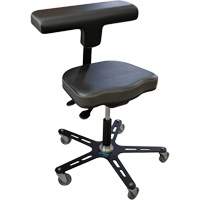 Chaise ergonomique industrielle VEGA-T, Mobile, Ajustable Hauteur, Capacit&eacute; 280 lb - Synetik 508-00059