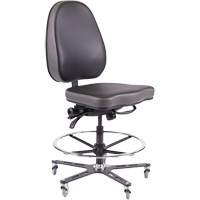 Chaise industrielle ergonomique TF180, Mobile, Ajustable Hauteur, Capacit&eacute; 280 lb - Synetik 508-00037
